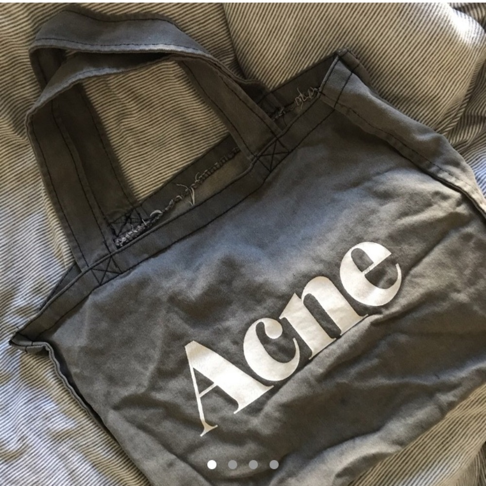 Acne studios grey cotton tote bag